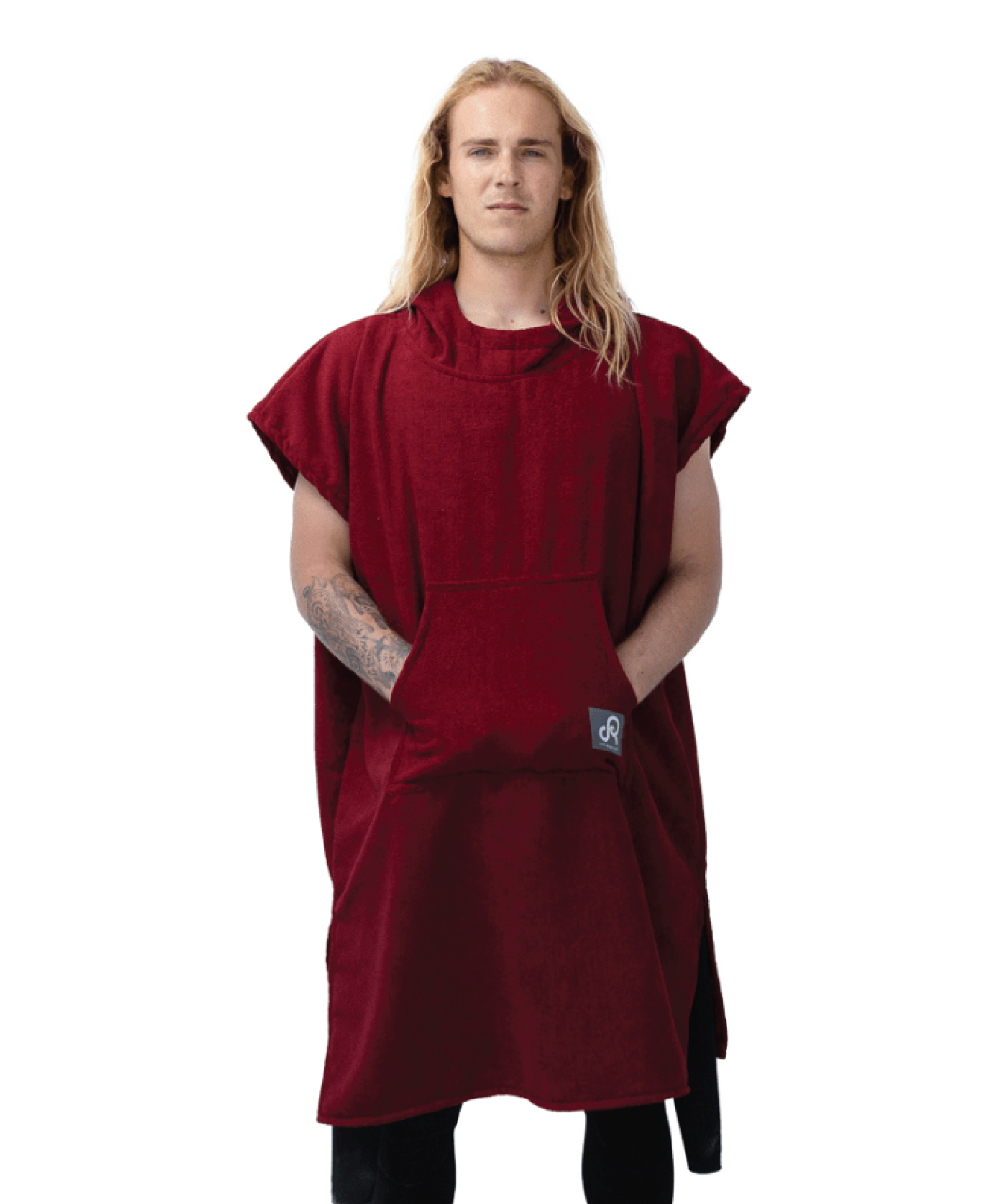 Maroon Surf Swim Changing Poncho - Adult