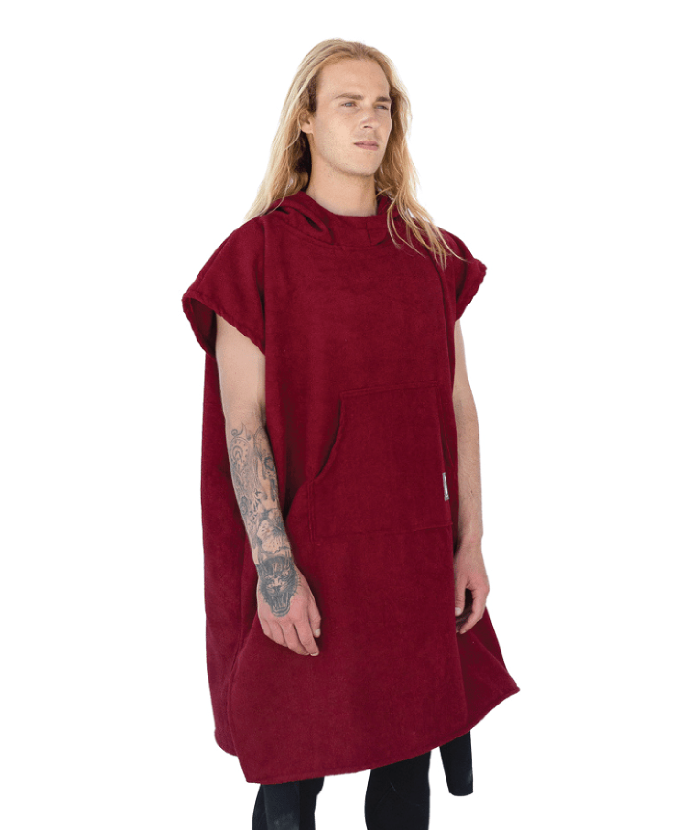 Maroon Surf Swim Changing Poncho - Adult