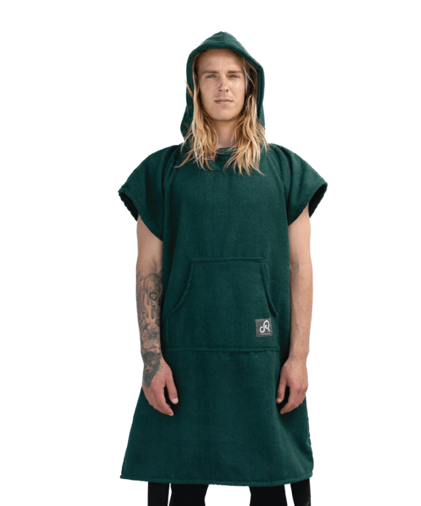 Bottle Green Surf Swim Changing Poncho - Adult