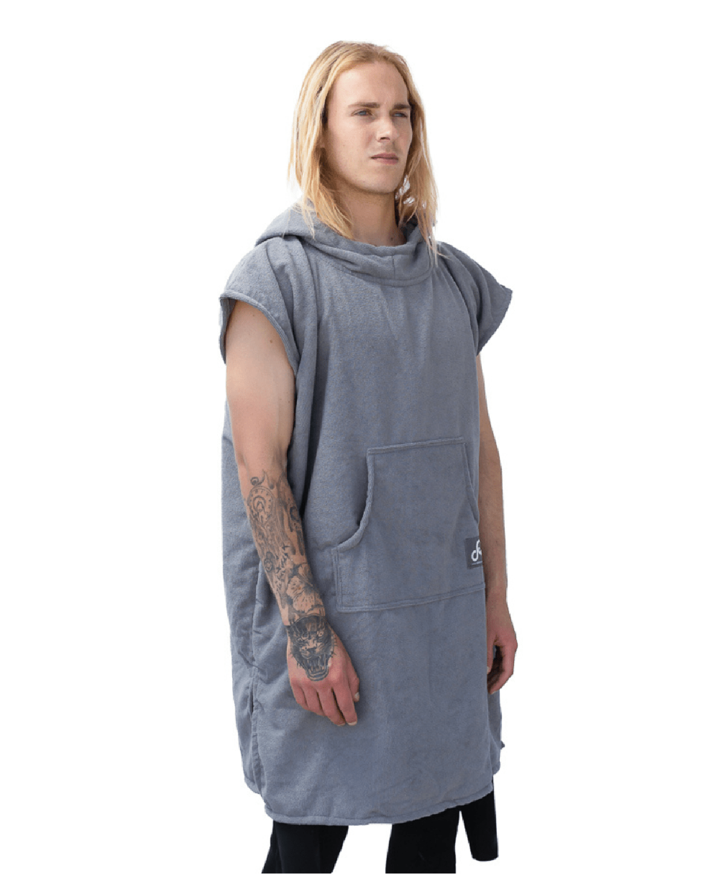Grey Surf Swim Changing Poncho - Adult