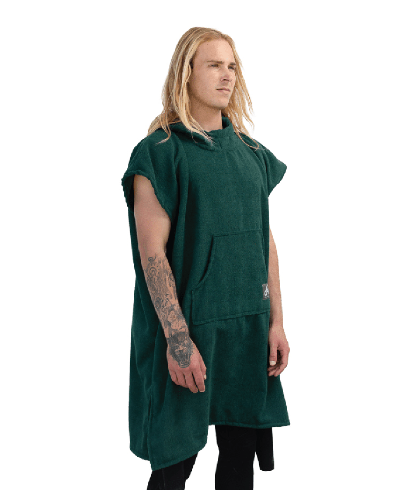 Bottle Green Surf Swim Changing Poncho - Adult