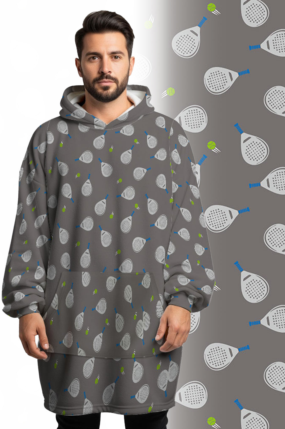 Blue Padel Hoogy - Oversized Blanket Hoodie