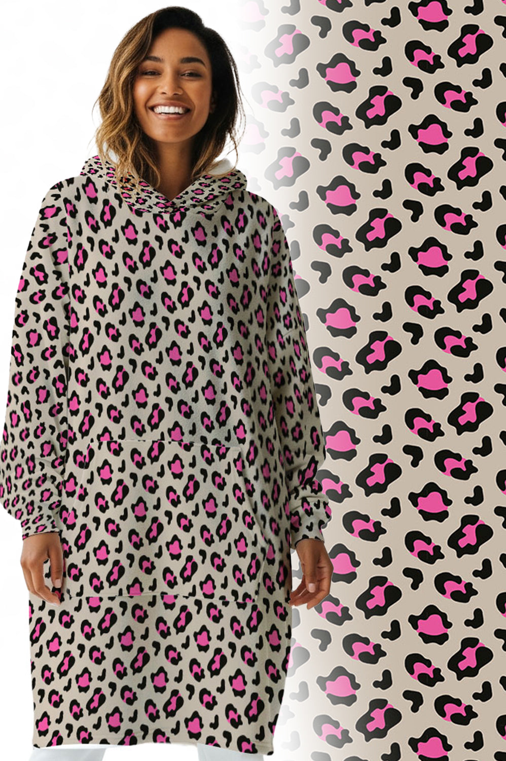Mocha Leopard Hoogy - Oversized Blanket Hoodie