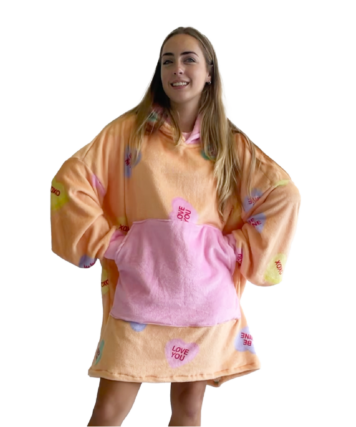Conversation Hearts Hoogy - Oversized Blanket Hoodie - Adult