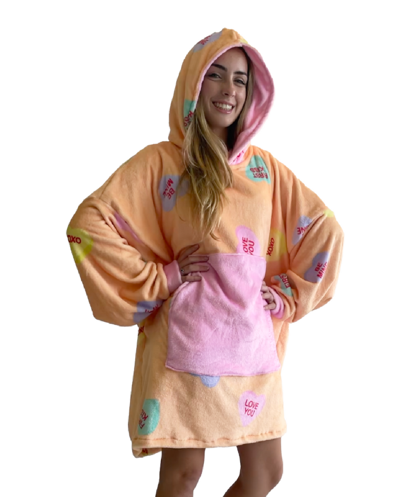 Conversation Hearts Hoogy - Oversized Blanket Hoodie - Adult