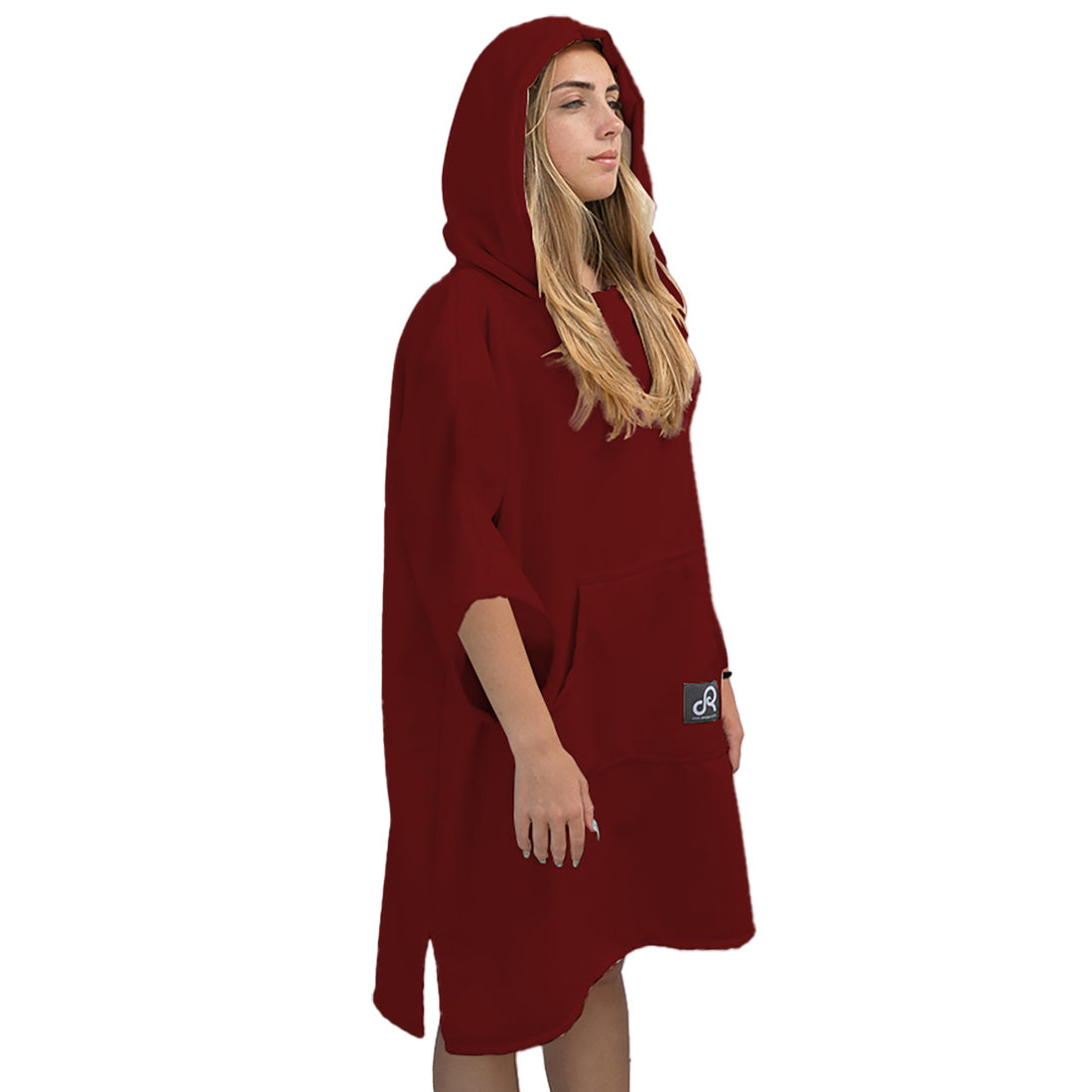 Maroon Surf Swim Changing Poncho with sleeves - Adult