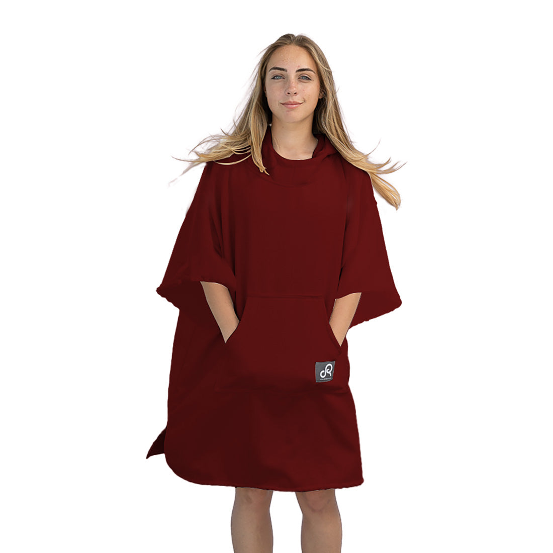 Maroon Surf Swim Changing Poncho with sleeves - Adult