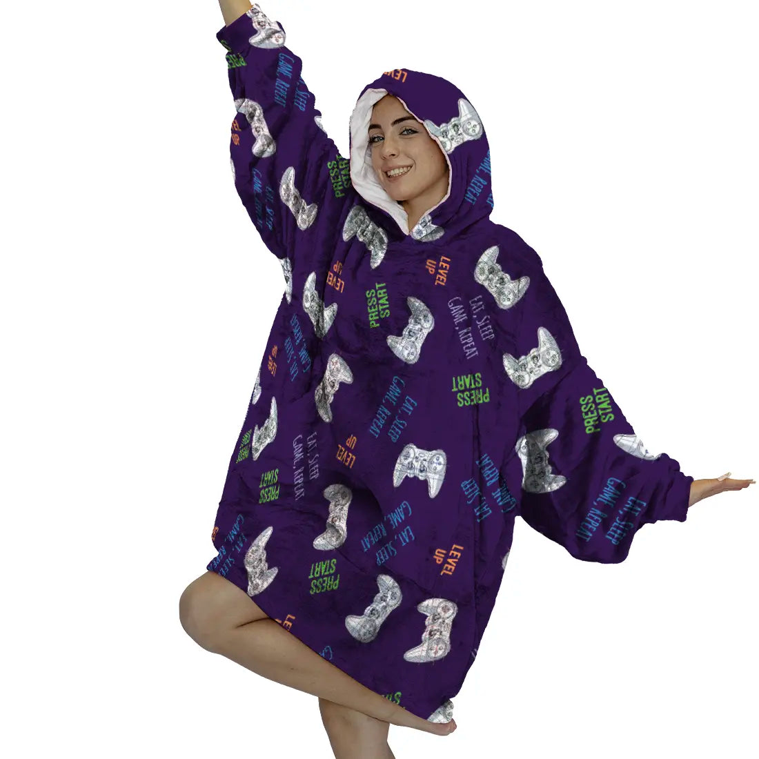 Eat, Sleep, Game, Repeat Hoogy - Oversized Blanket Hoodie