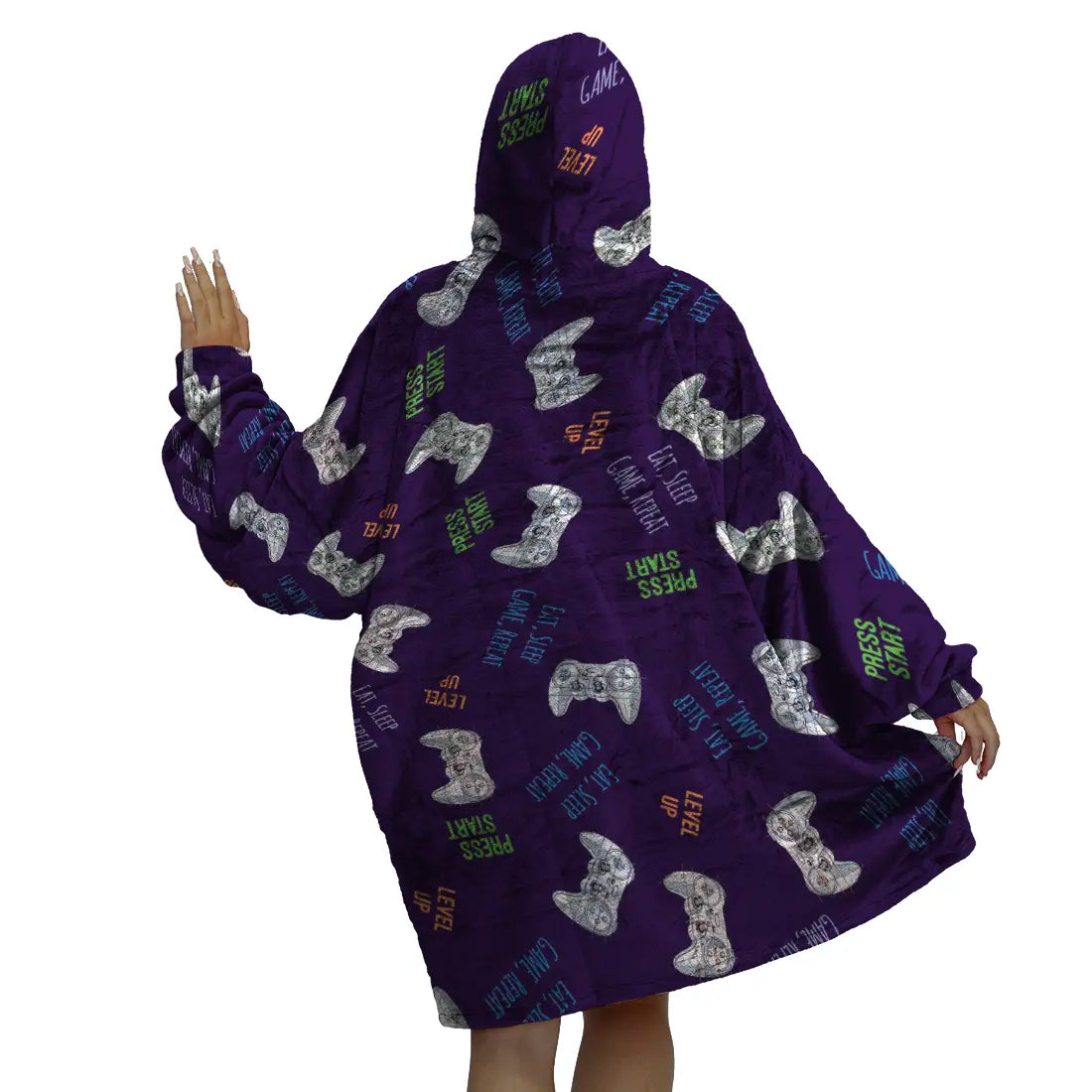 Eat, Sleep, Game, Repeat Hoogy - Oversized Blanket Hoodie