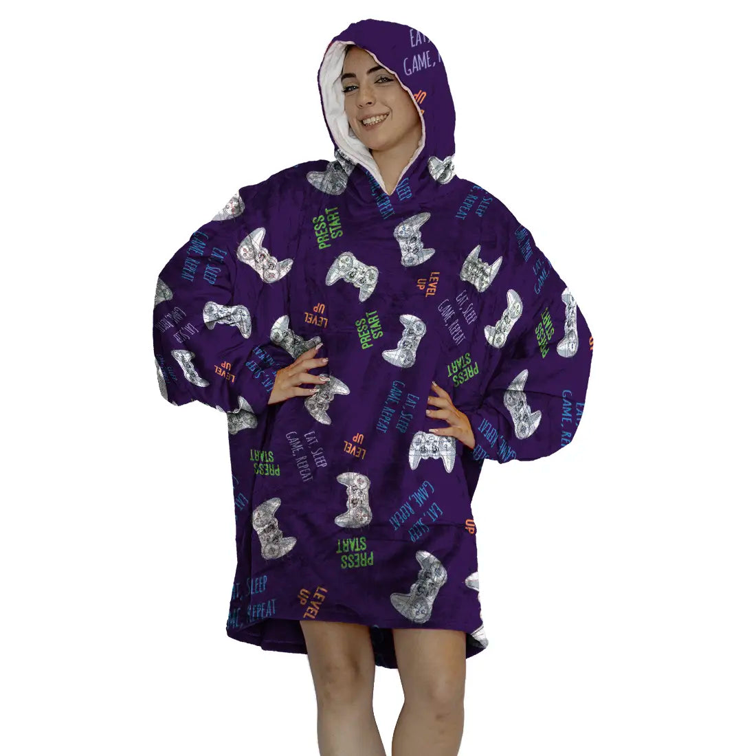 Eat, Sleep, Game, Repeat Hoogy - Oversized Blanket Hoodie