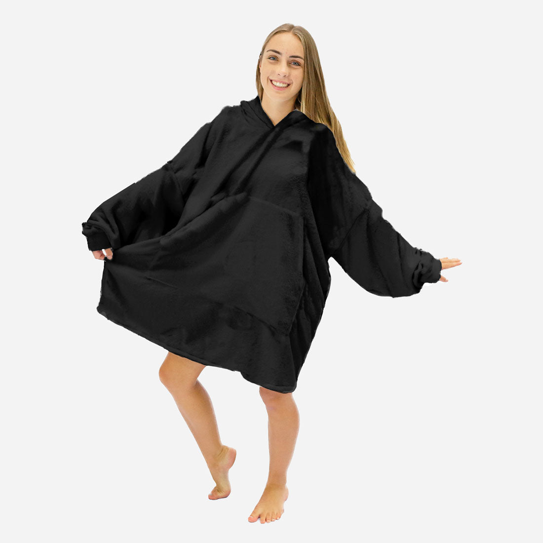 Black Hoogy - Oversized Blanket Hoodie – Drirobe
