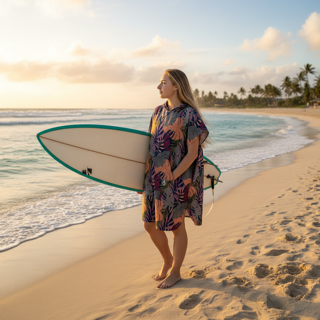 Dusky Jungle Surf Swim Changing Poncho - Adult