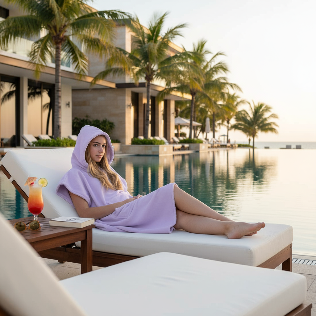 Lilac Surf Swim Changing Poncho - Adult