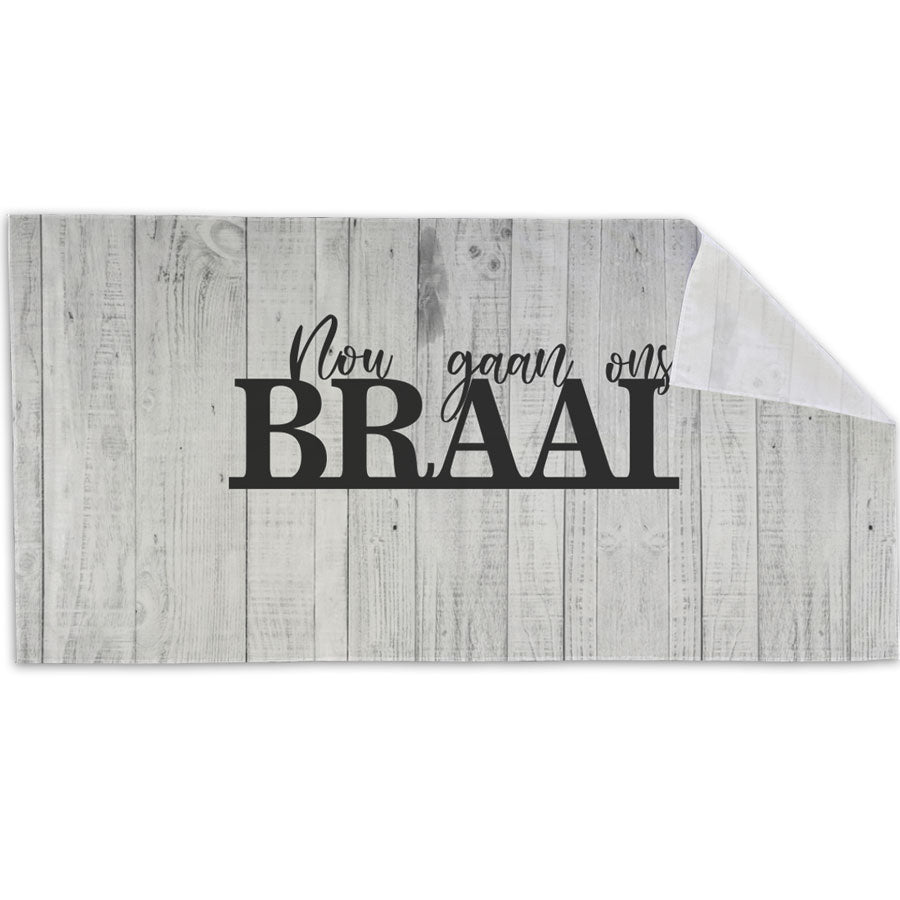 Homeware Tablecloth – Nou gaan ons braai - Grey