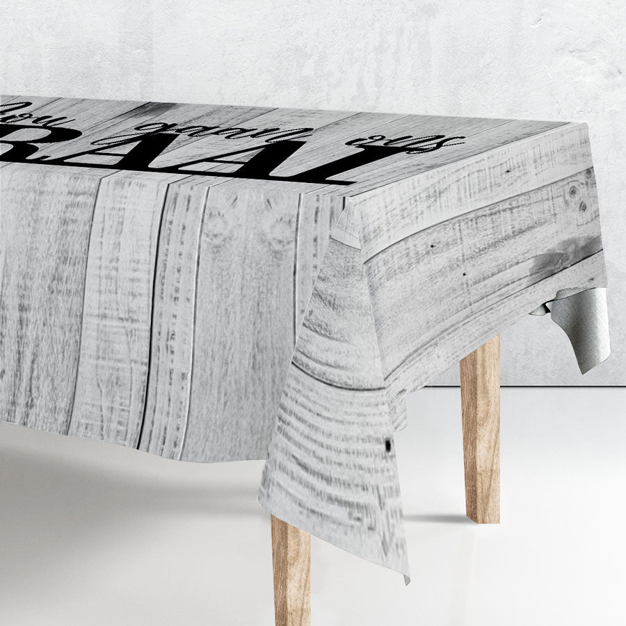 Homeware Tablecloth – Nou gaan ons braai - Grey