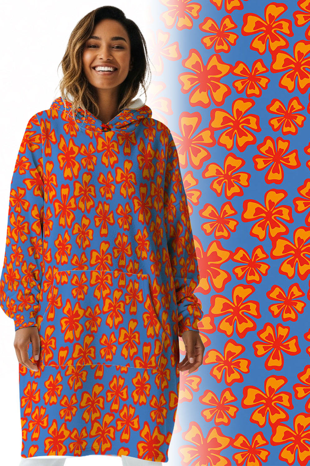Orange Blossom Hoogy - Oversized Blanket Hoodie