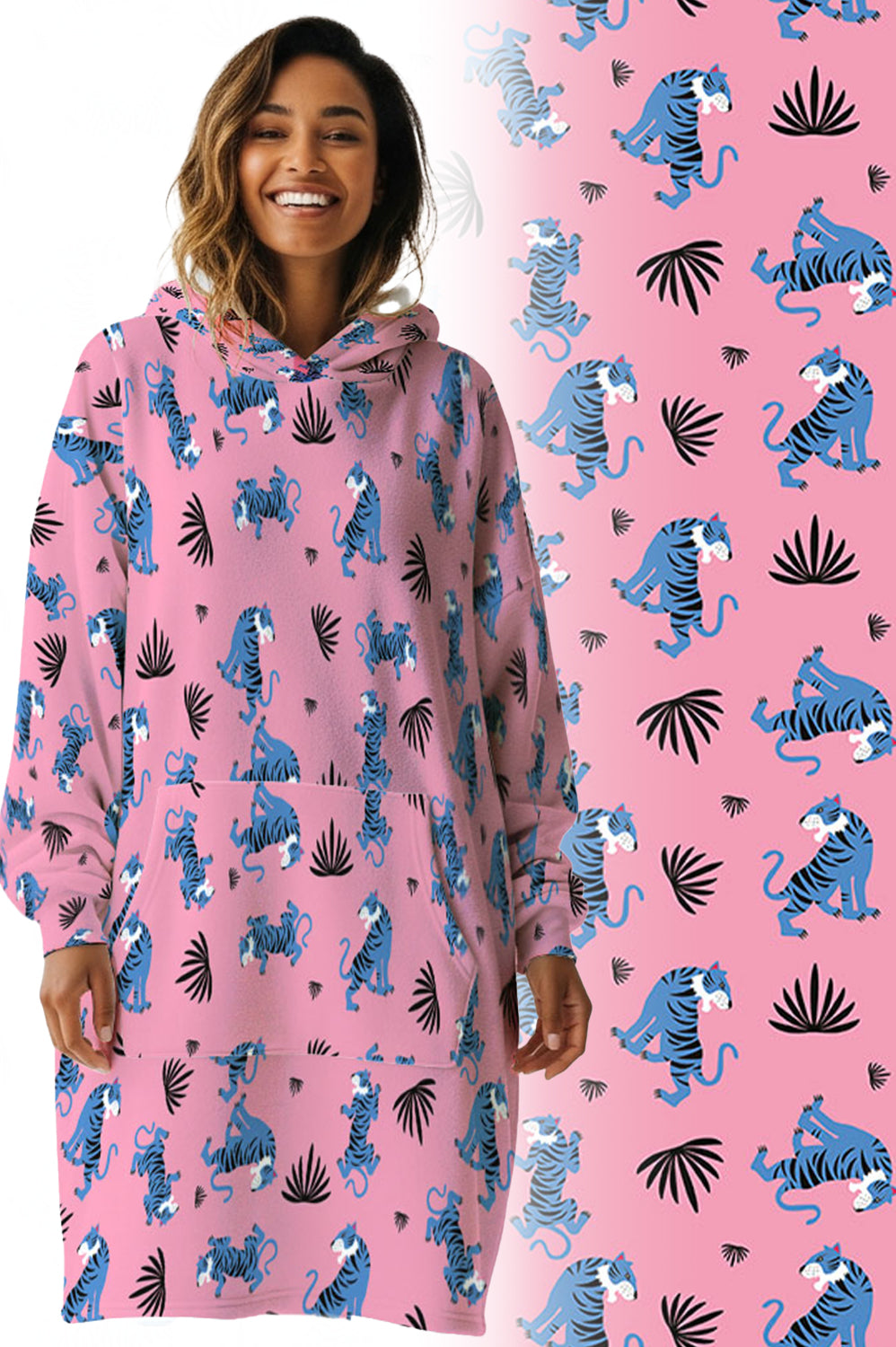 Tropical Tiger Hoogy - Oversized Blanket Hoodie