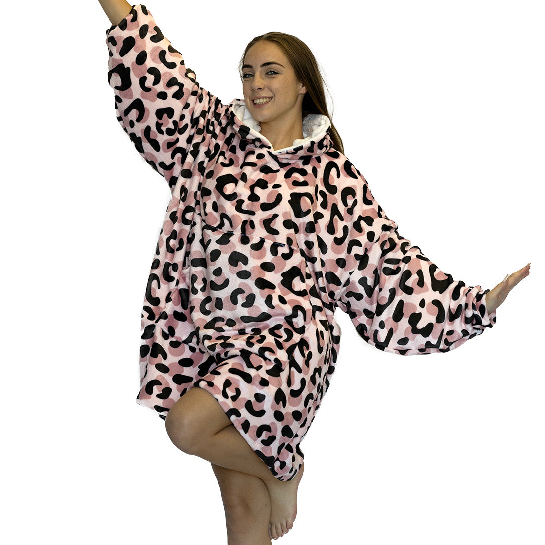 Pink Leopard Hoogy - Oversized Blanket Hoodie