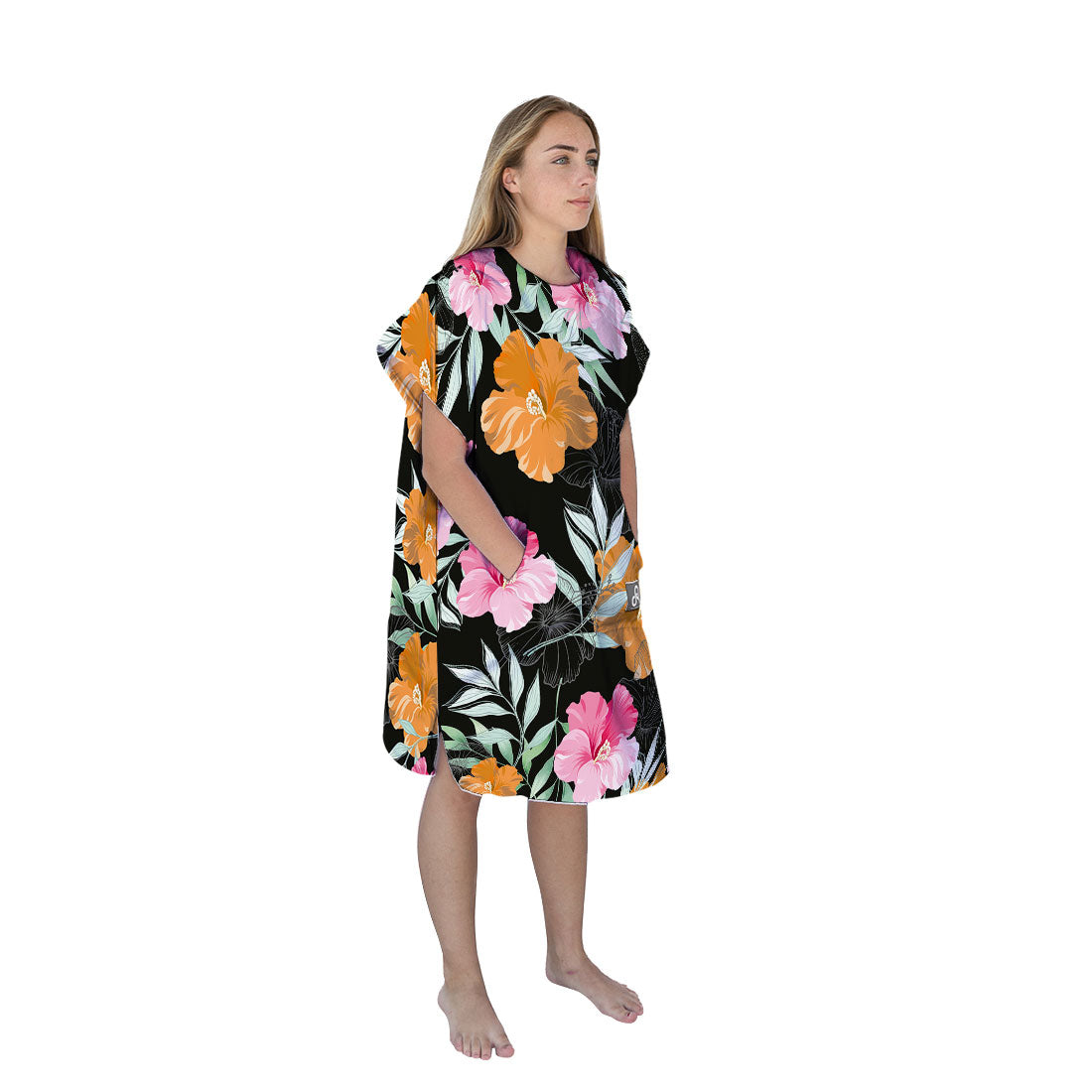Elegant Blooms Surf Swim Changing Poncho - Adult