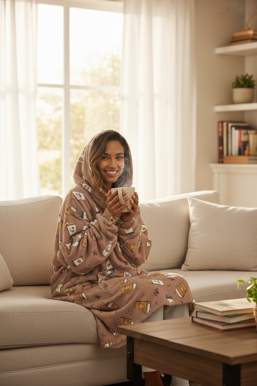 Cafe Cozy Hoogy - Oversized Blanket Hoodie