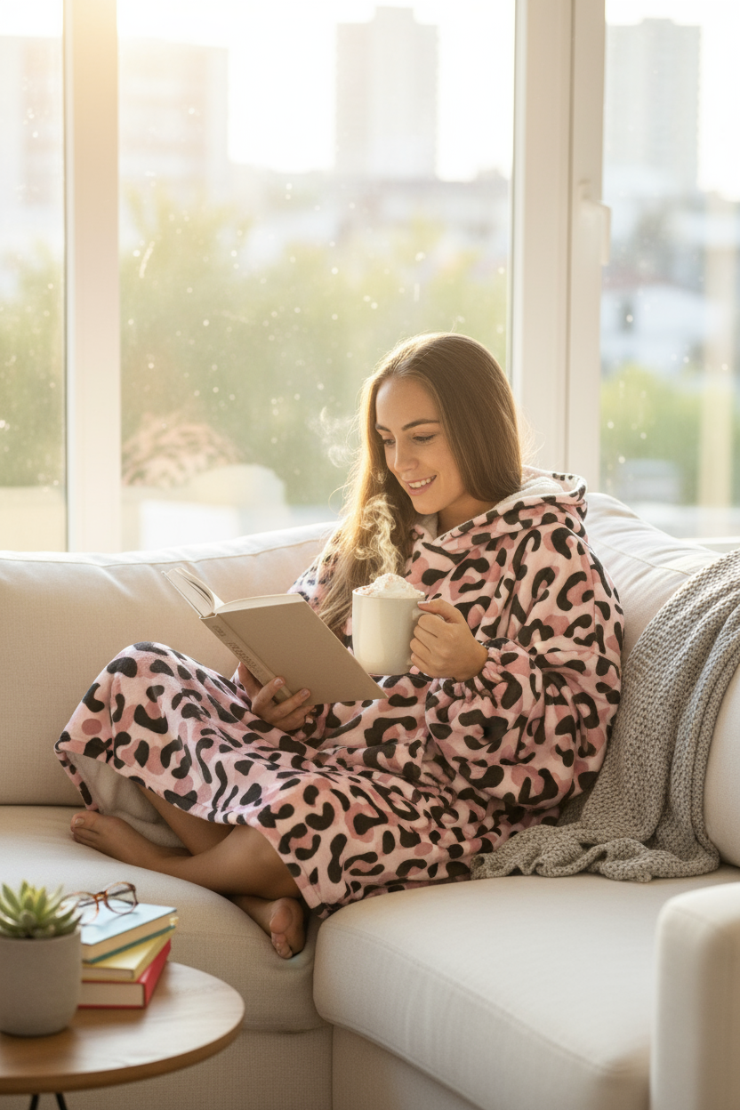 Pink Leopard Hoogy - Oversized Blanket Hoodie