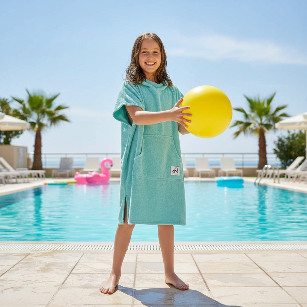 Duck Egg Blue Surf Swim Changing Poncho - Kids