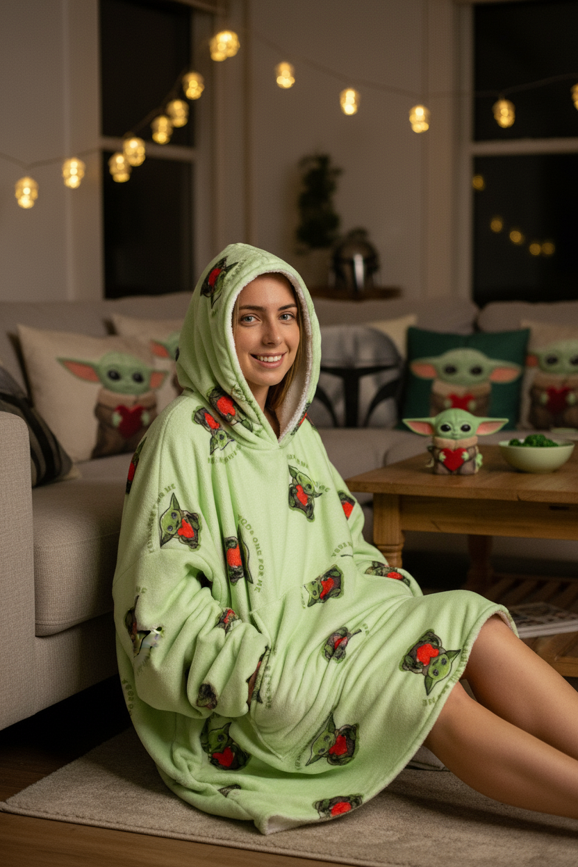 Green Yoda Hoogy - Oversized Blanket Hoodie