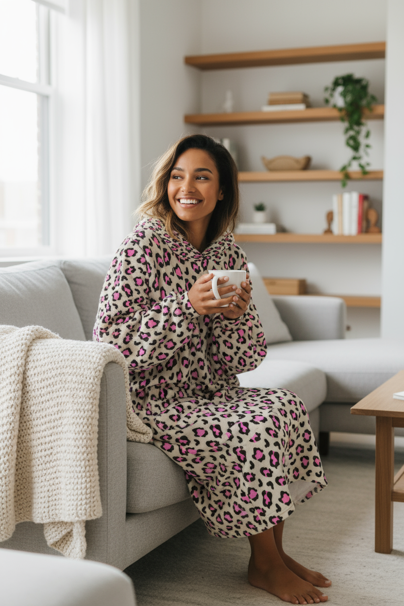 Mocha Leopard Hoogy - Oversized Blanket Hoodie