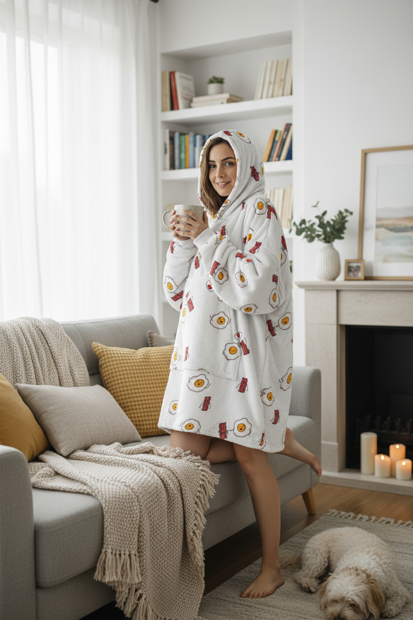 Egg and Bacon Hoogy - Oversized Blanket Hoodie