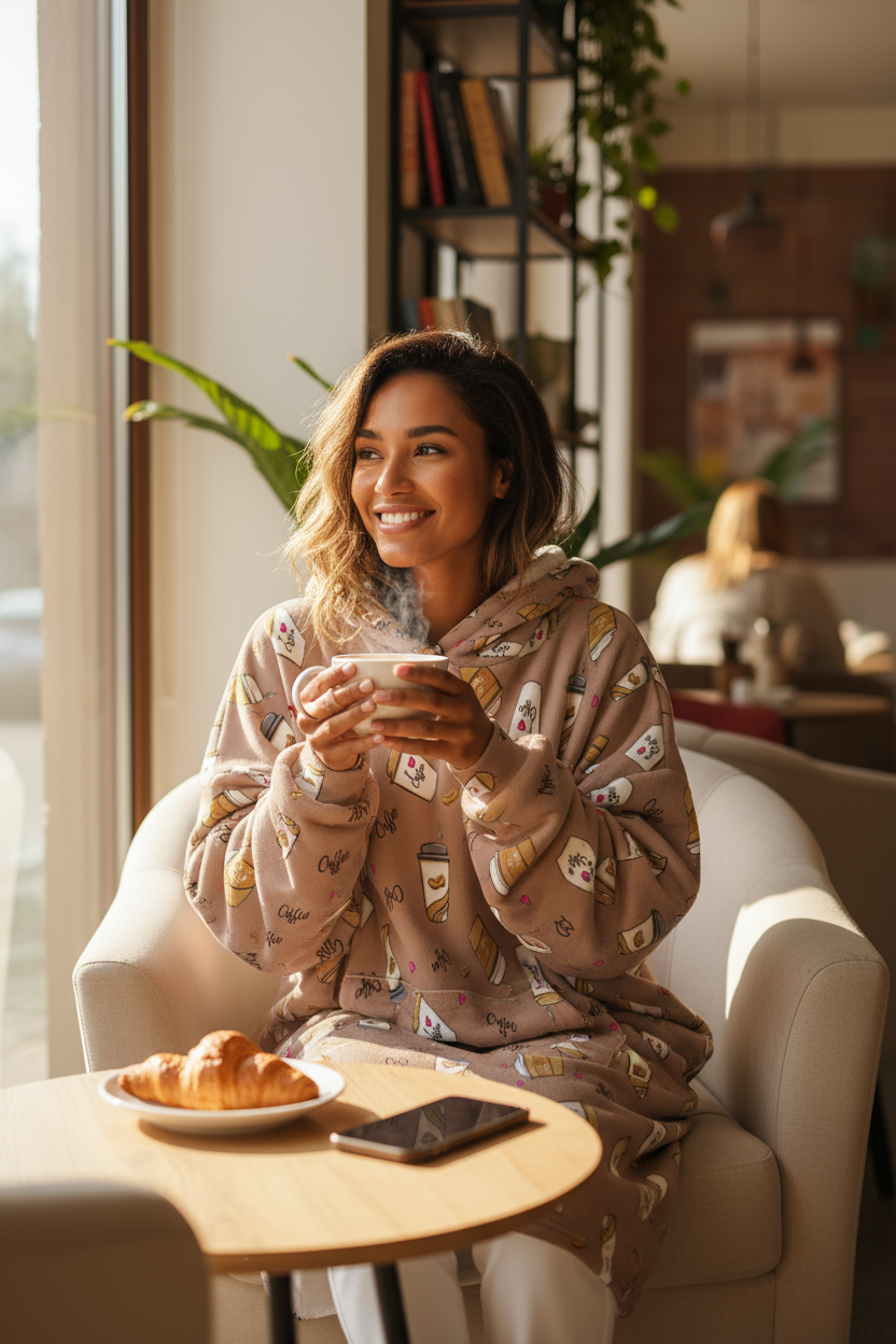 Cafe Cozy Hoogy - Oversized Blanket Hoodie