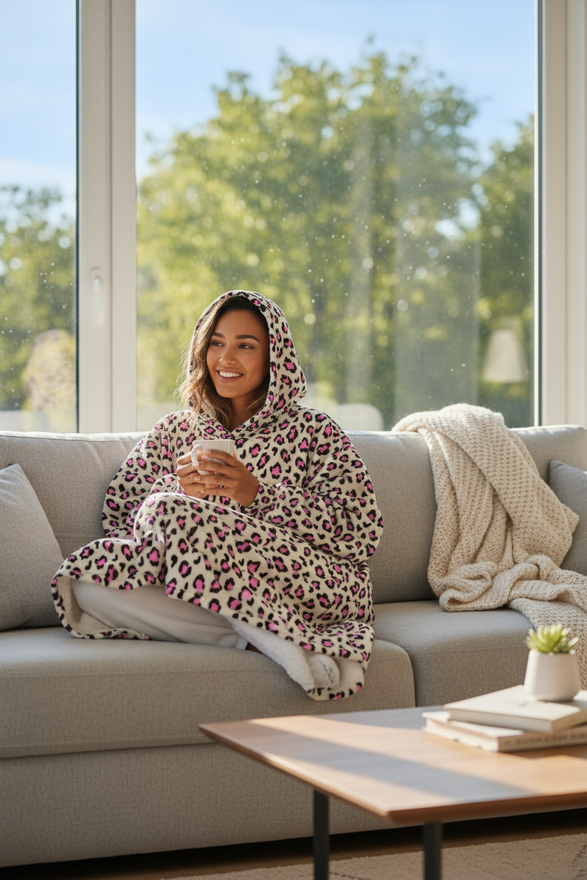 Mocha Leopard Hoogy - Oversized Blanket Hoodie