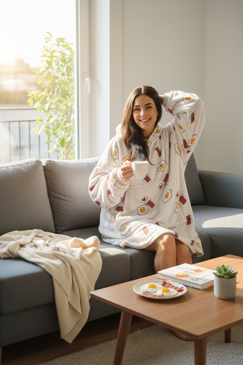 Egg and Bacon Hoogy - Oversized Blanket Hoodie
