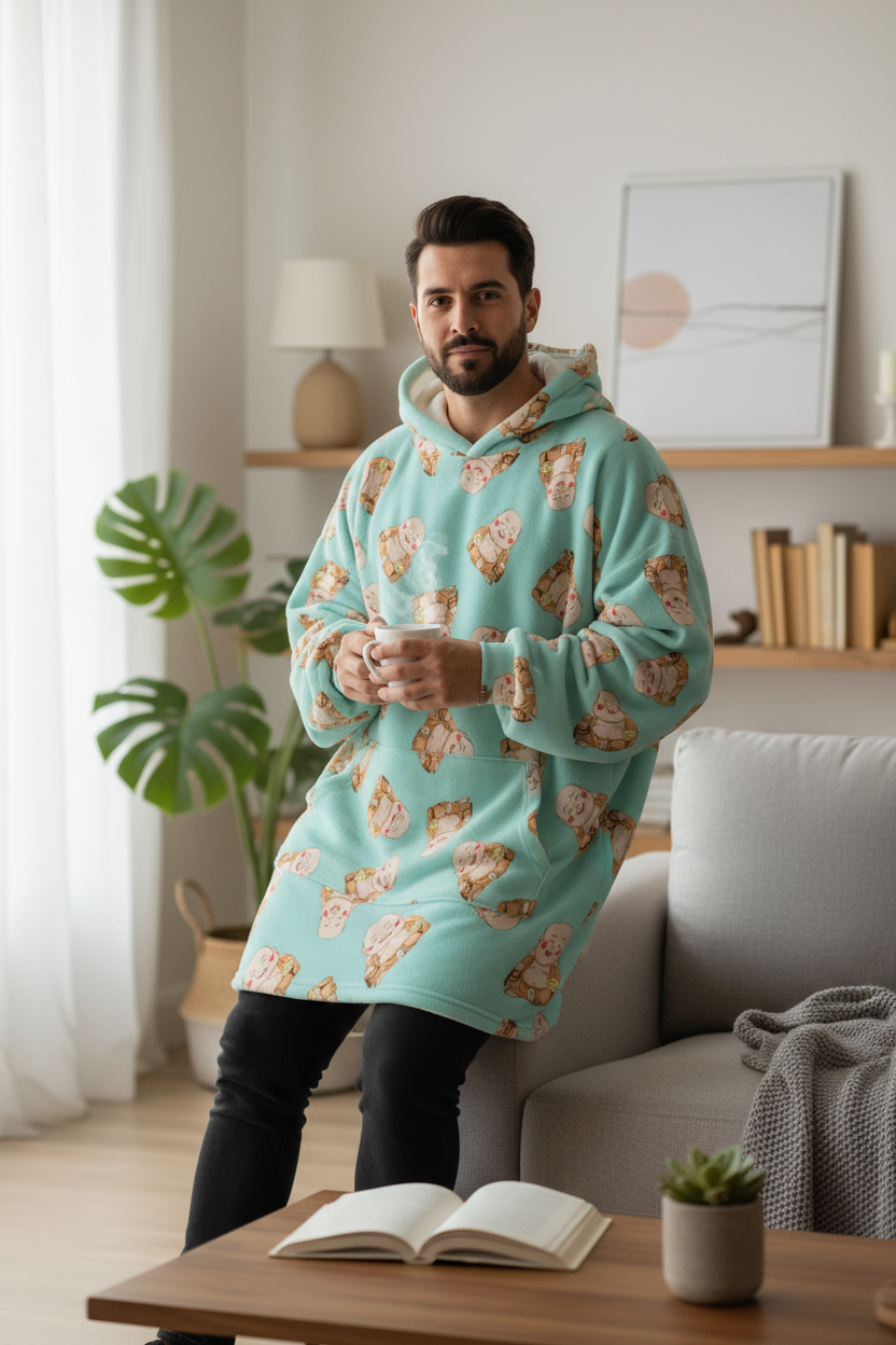 Happy Buddha Hoogy - Oversized Blanket Hoodie