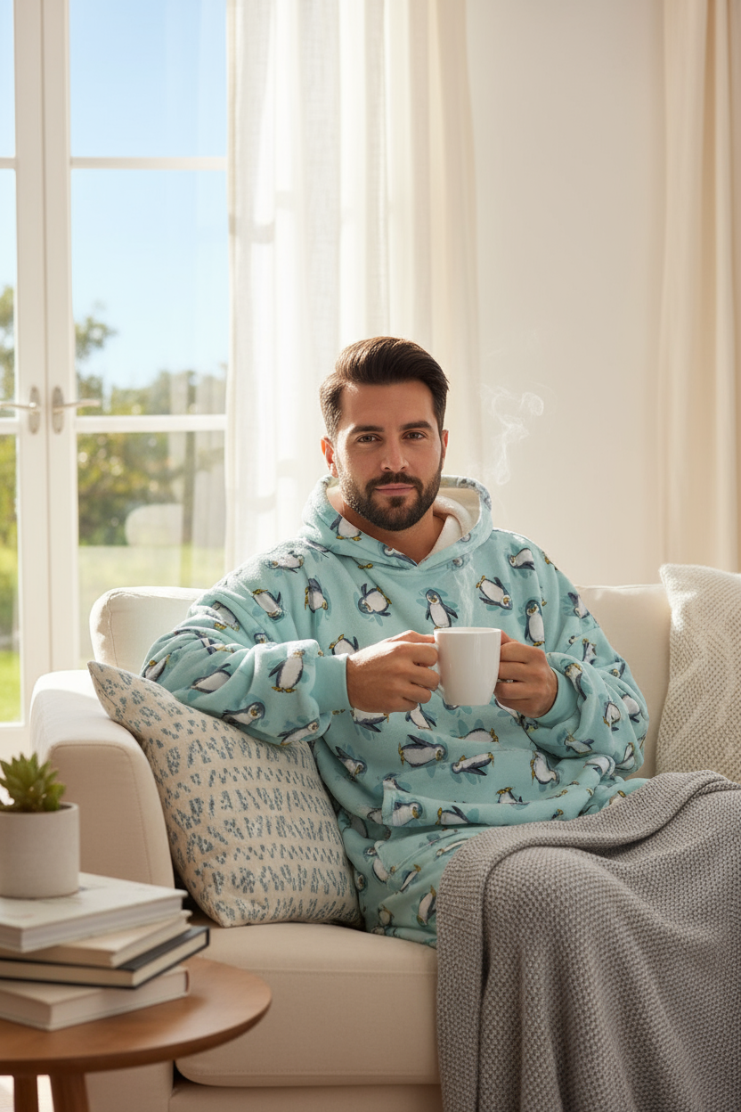 Playful Penguin Hoogy - Oversized Blanket Hoodie